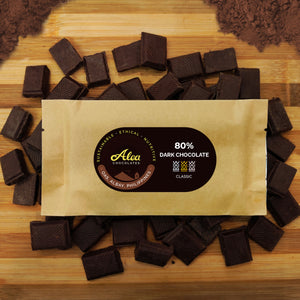 Alea Artisanal Dark Chocolate Bar (80%), 45g, all-natural, handcrafted